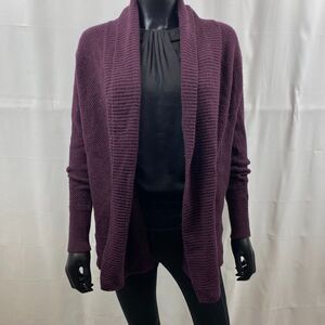 Loft Cardigan Women's Purple Relaxed Knit Boho Long Sleeve Sweater Size Small